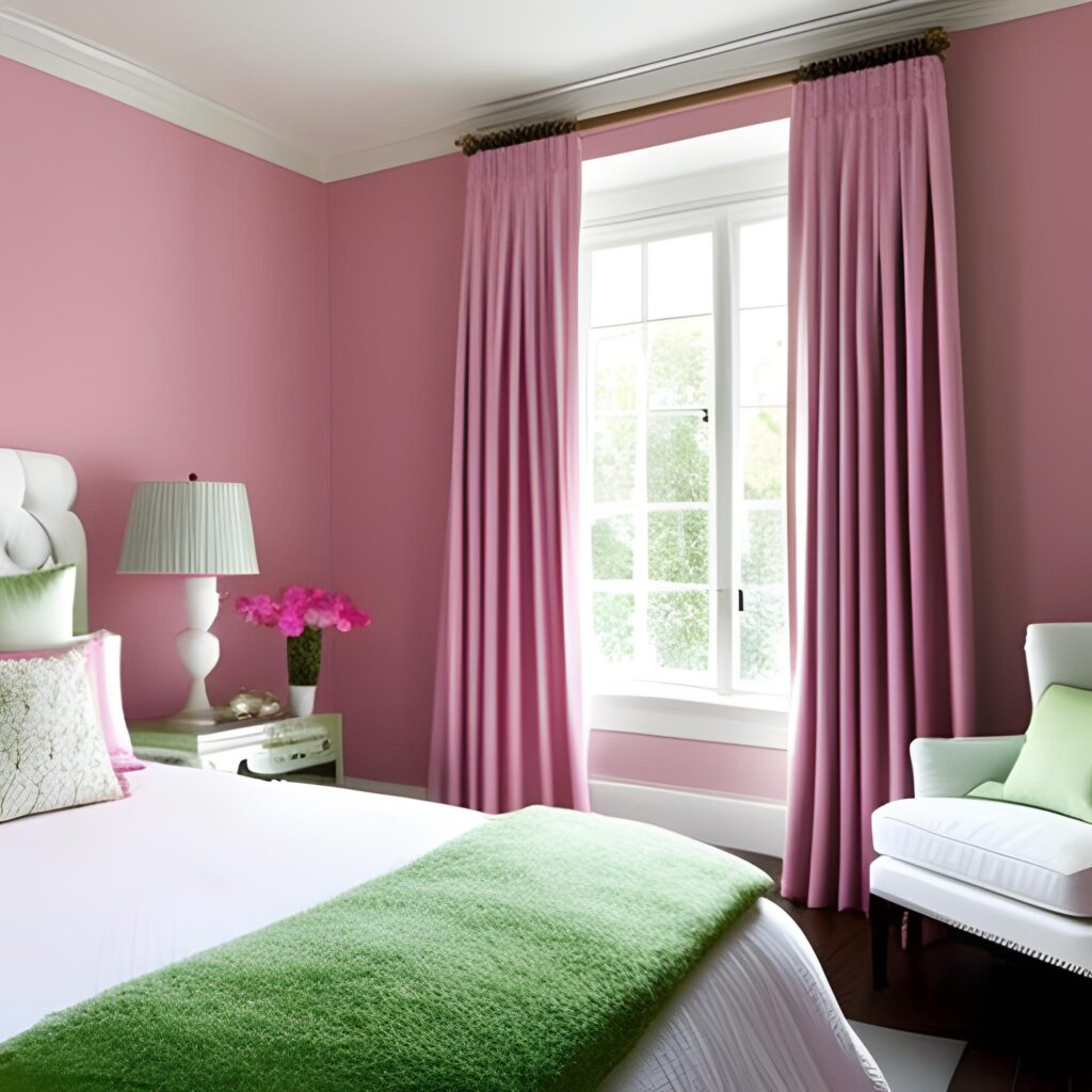 pink and green bedroom