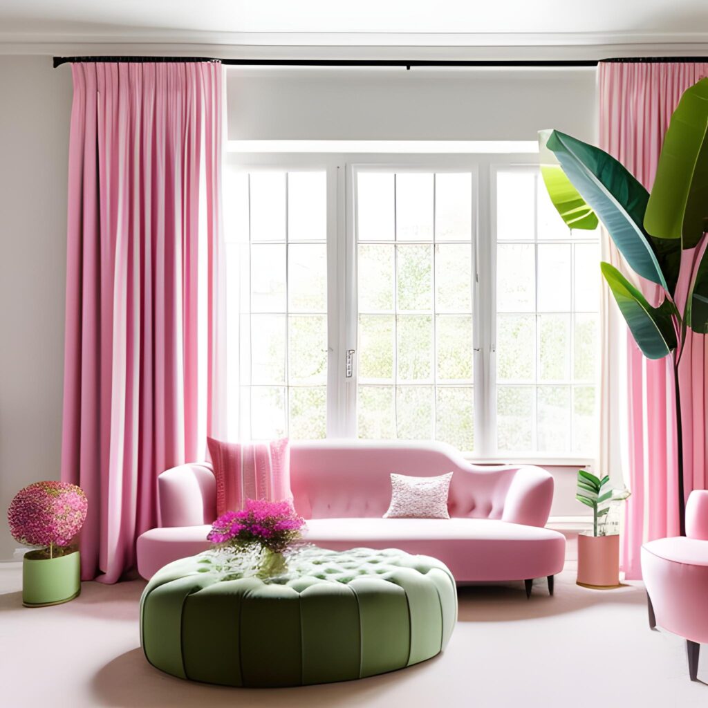 pink and green room