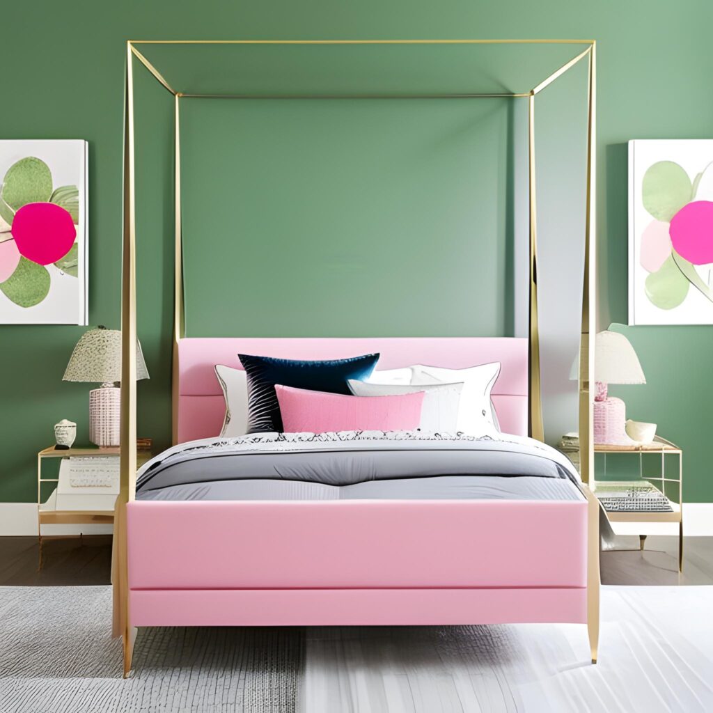 green and pink bedroom ideas