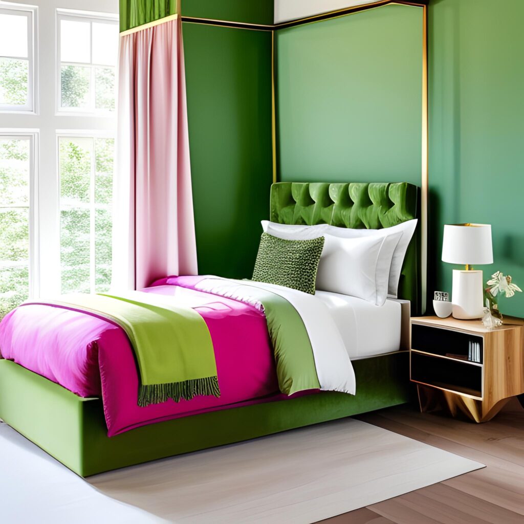 green and pink bedroom ideas