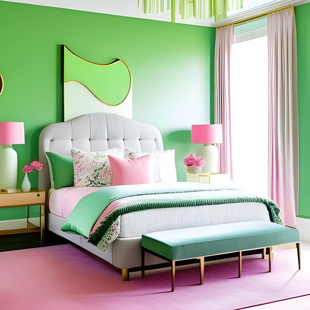 green and pink bedroom ideas