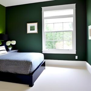 dark green accent wall bedroom