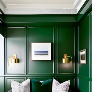 dark green wainscoting