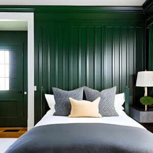 dark green wainscoting