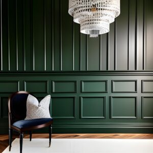 dark green wainscoting