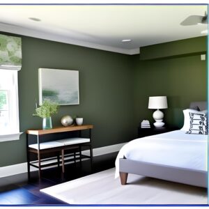 sage green accent wall bedroom