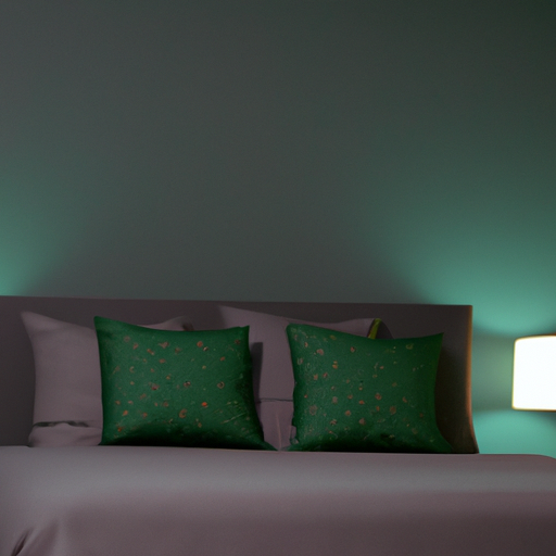 green bedroom accent wall