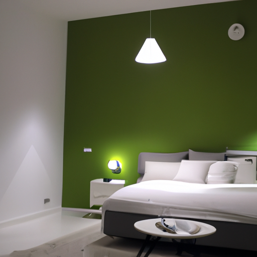 green accent wall bedroom