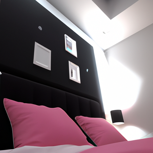 modern black and pink bedroom