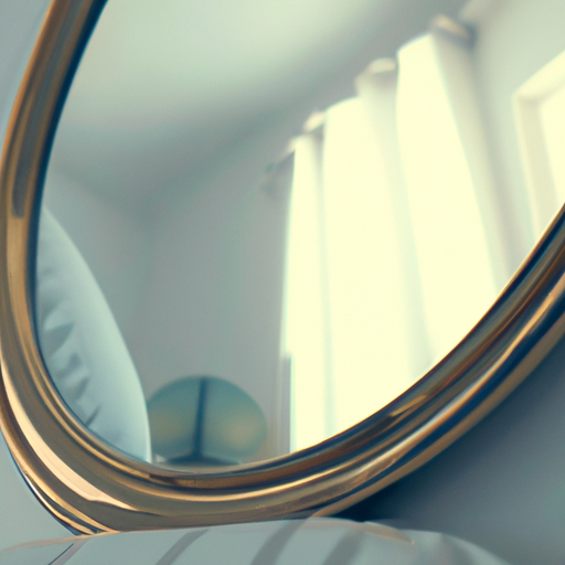 round mirror above bed